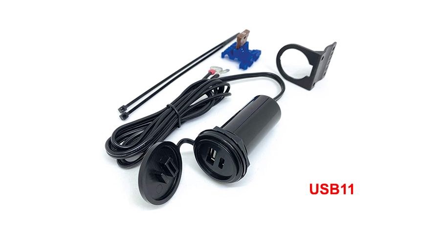 BMW R1200GS (04-12), R1200GS Adv (05-13) & HP2 USB Twin Bordsteckdose (USB-A & USB-C)