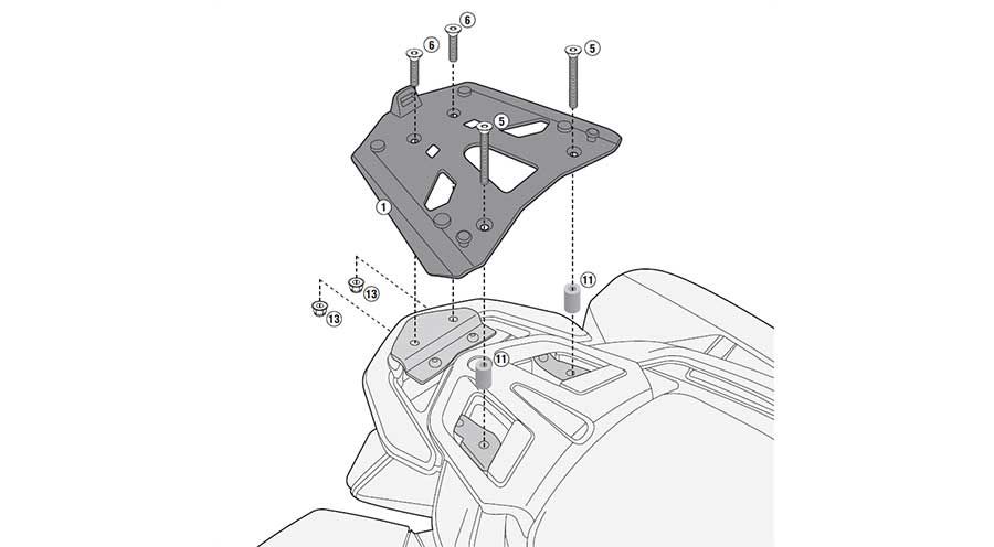BMW R 1250 RT Topcasehalterung-Aluminium
