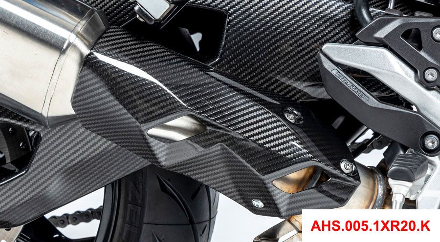 BMW S 1000 XR (2020- ) Carbon Hitzeschutz Auspuff - unten