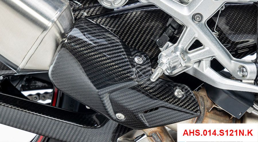 BMW S1000R (2021- ) Carbon Hitzeschutz Auspuff - unten