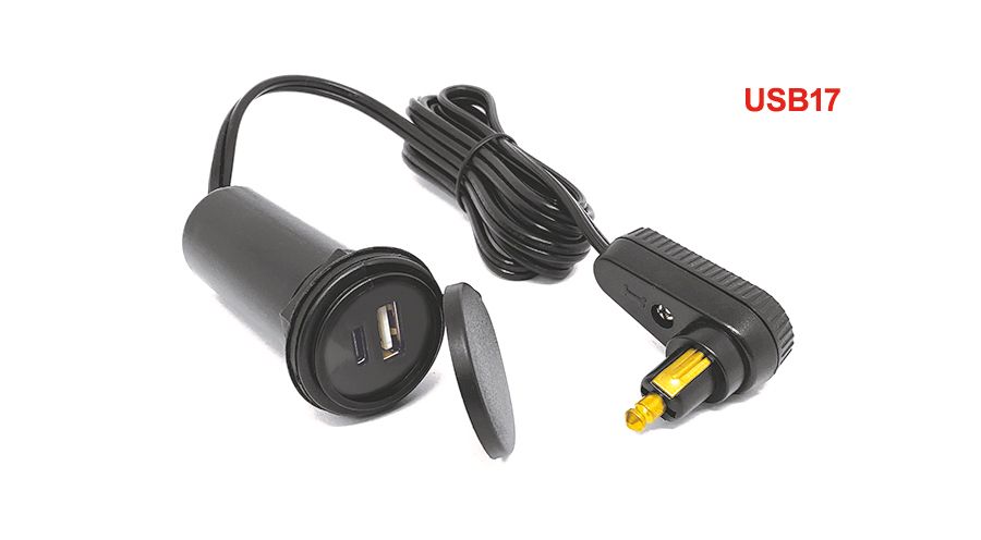 USB-Twin-Tankrucksackkabel (USB-A & USB-C) für BMW R 80 Modelle