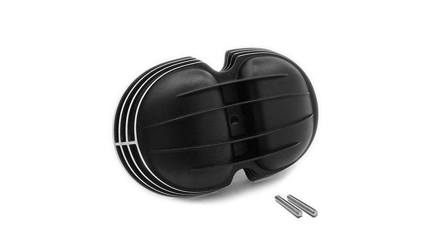 BMW R 100 Modelle Ventildeckel schwarz mit polierten Kanten, 4 Rippen