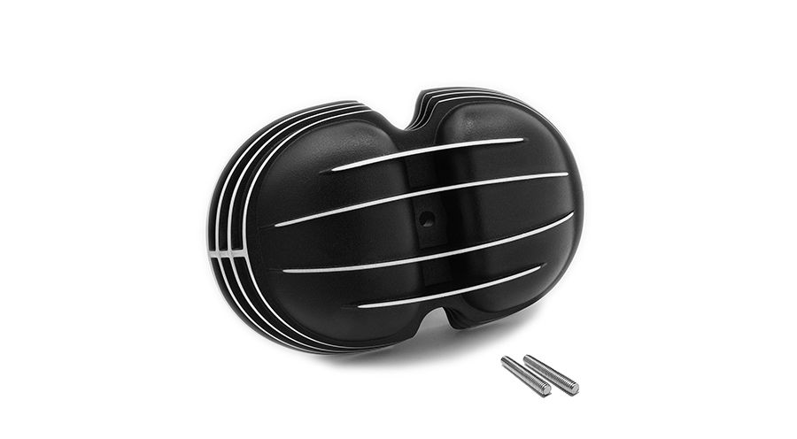 BMW R 100 Modelle Ventildeckel schwarz mit polierten Rippen und Kanten, 4 Rippen