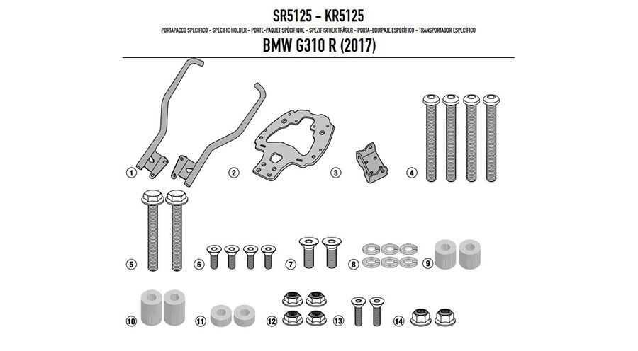 BMW G 310 R Topcasehalterung