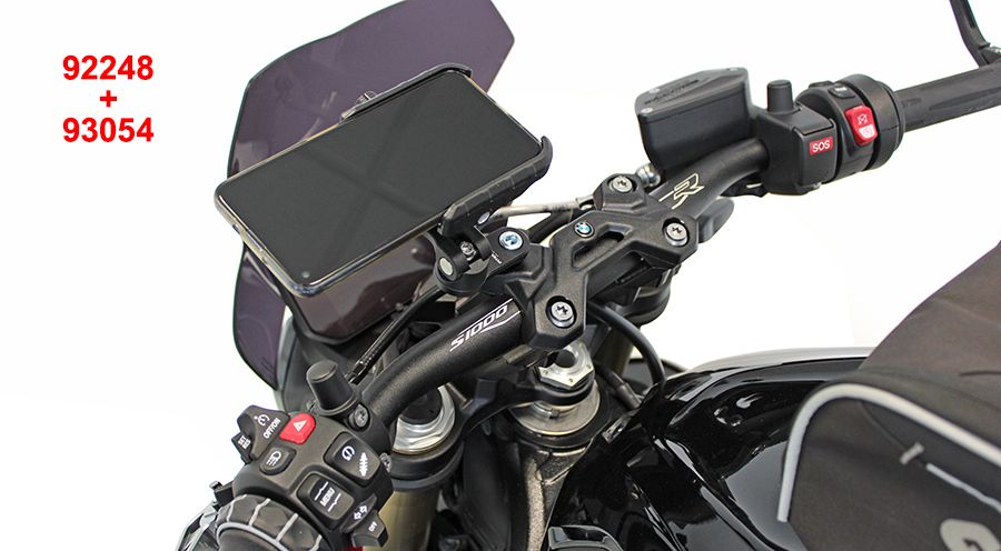 BMW R1300GS & Adventure Smartphone-Halterung Quiklox für Lenkerklemmung M6/M8