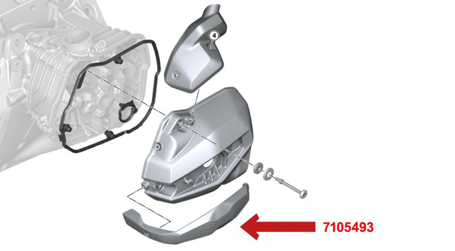 BMW R1300RS Zündkerzenabdeckung