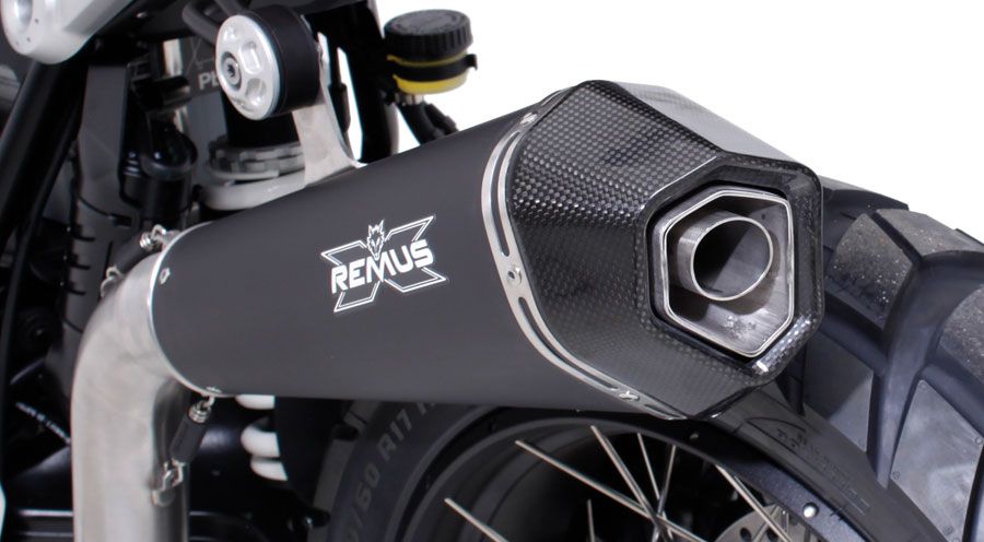 BMW R nine T Remus HexaCone Auspuff RnineT (hochgezogen)